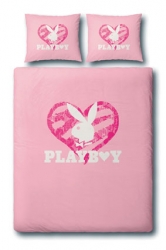 Playboy dekbed - Glitter heart pink